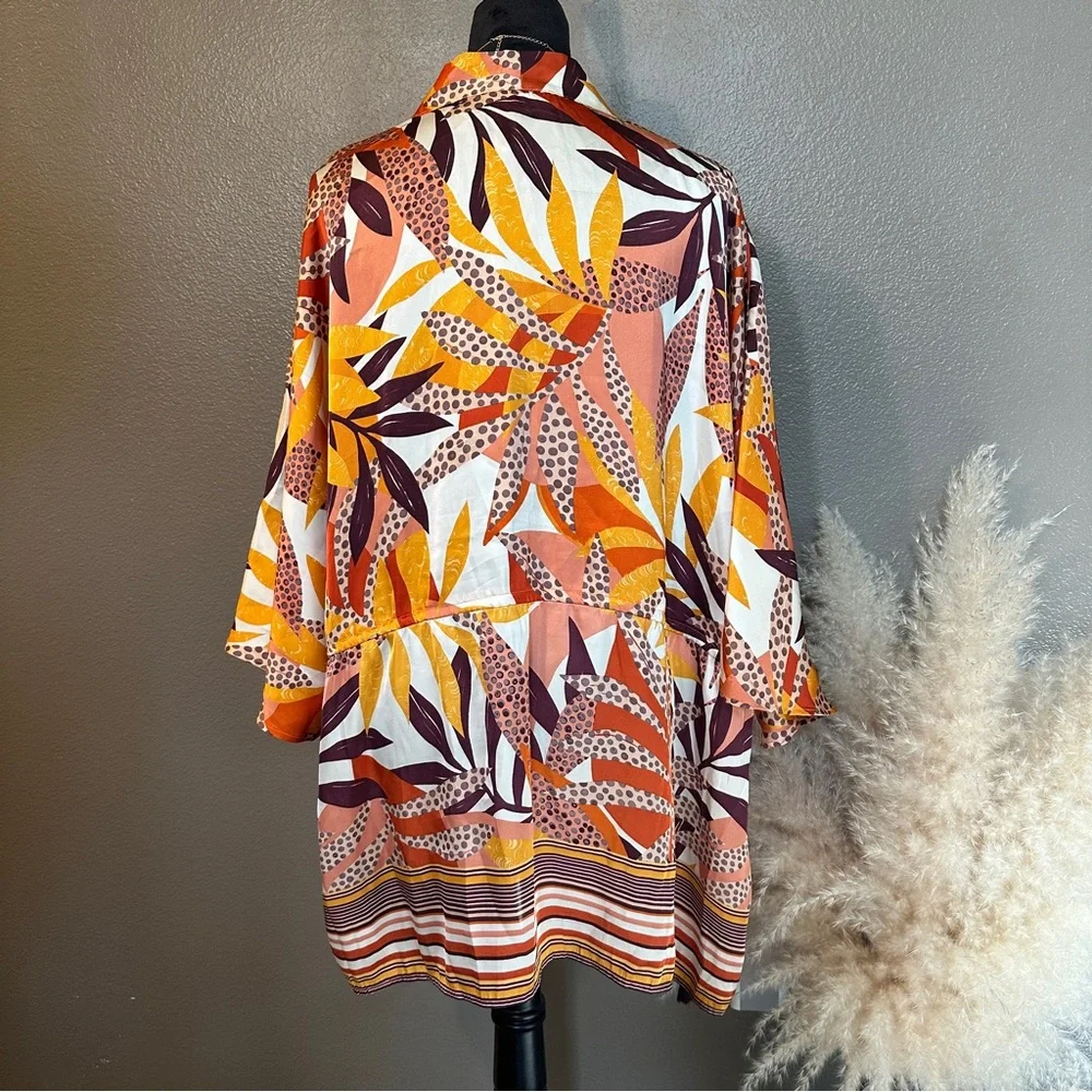 DR2 Multi-Color Abstract Floral Kimono - Picture 6 of 8